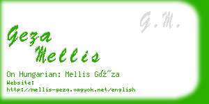 geza mellis business card